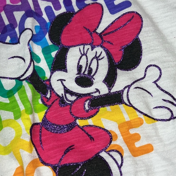 Minnie Mouse Ringer Tee Shirt (Small 5/6) - Picture 2 of 7